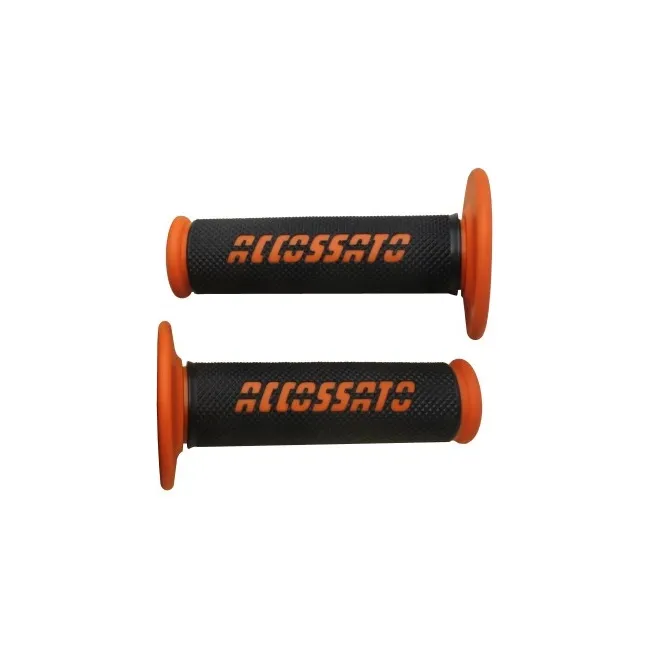 Par de Puños Accossato Off Road Negros con Logo Naranja | Rebesa