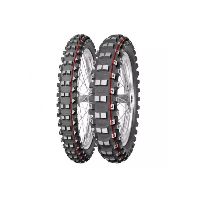 CUBIERTA MITAS 100/100-18 59M TERRA FORCE- MX MH TT MEDIO/DURO  ROJO (NHS)