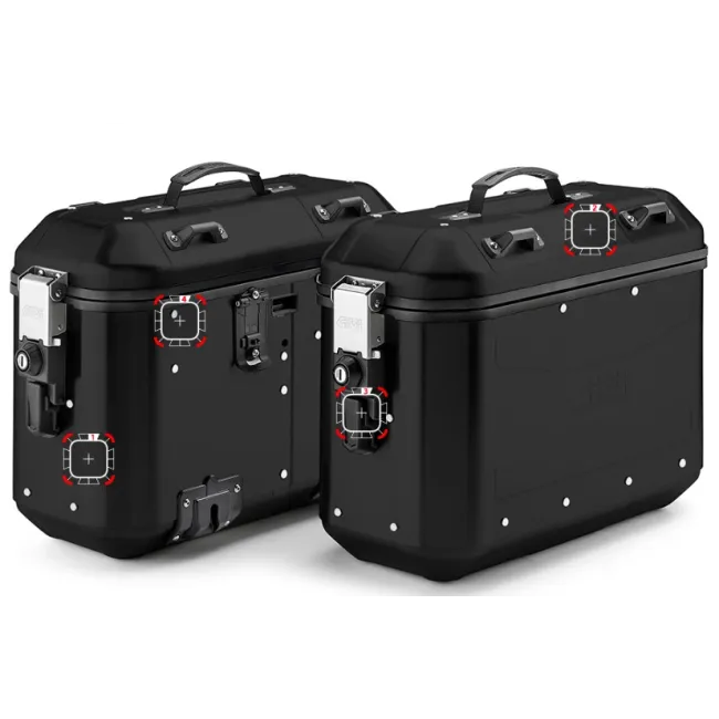 JUEGO MALETAS GIVI TRECKER DOLIMITI LATERALES ALUMINIO NEGRO 36L