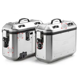 JUEGO MALETAS GIVI TRECKER DOLIMITI LATERALES ALUMINIO NATURAL 36L