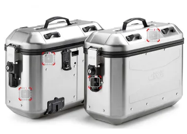 JUEGO MALETAS GIVI TRECKER DOLIMITI LATERALES ALUMINIO NATURAL 36L