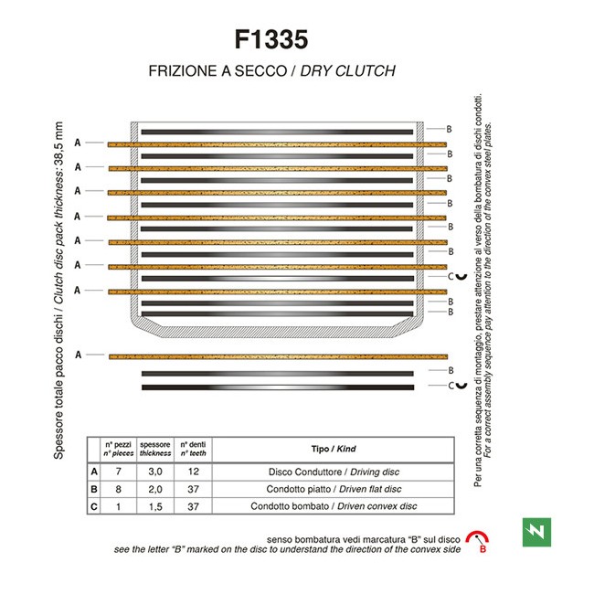 SET COMPLETO DISCOS EMBRAGUE _(exF1569ACOR) SET COMPLETO DISCOS EMBRAGUE _(exF1569ACOR)