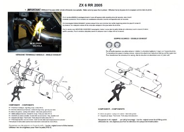 ESCAPE GPR DEEPTONE INOX KAWASAKI ZX-6R - ZX 636 A 2005/0