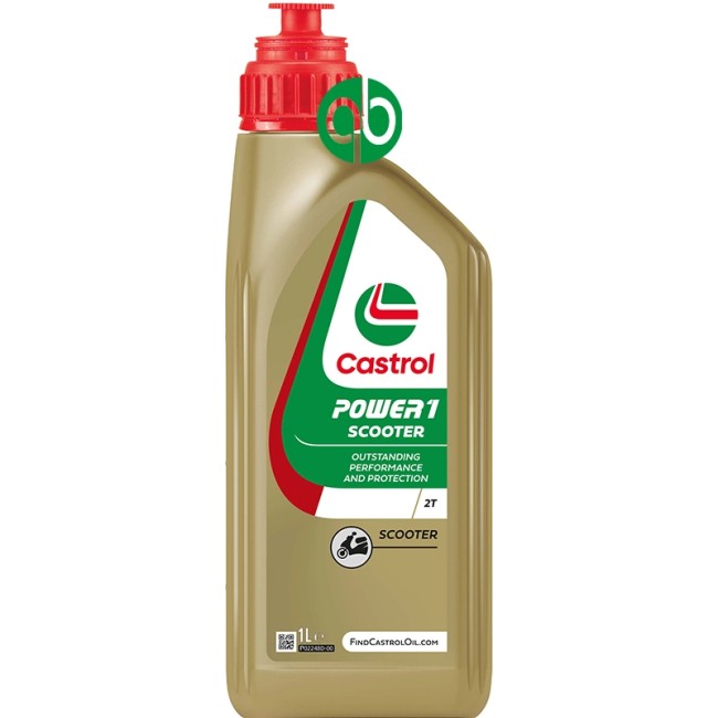 Aceite CASTROL POWER1 SCOOTER 2T 1L -Protección extra en tu scooter |REBESA