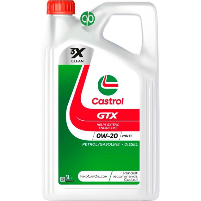 Aceite CASTROL GTX 0W20 RN17 FE 5L-Máxima Calidad y Confianza|REBESA