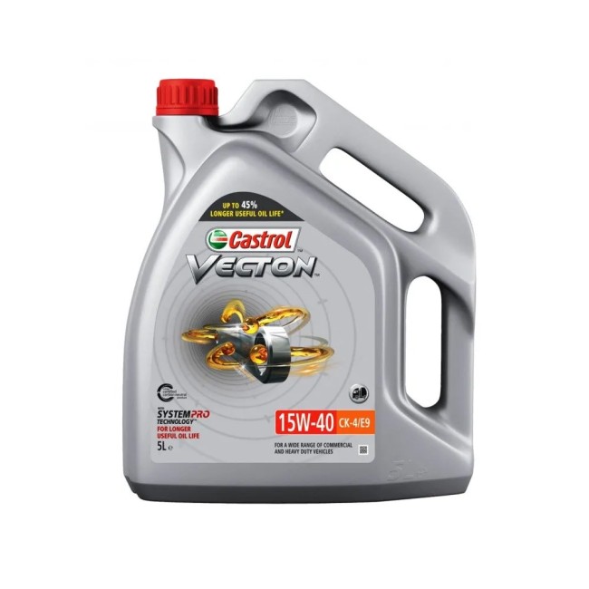 Aceite CASTROL VECTON 15W40 CK-4/E9, 4X5L E4-Máxima Calidad y Confianza|REBESA