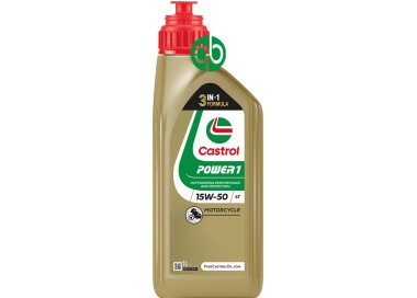 Oleo CASTROL POWER1 4T 15W50 1L -Protección extra en tu moto |REBESA
