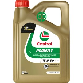 Aceite CASTROL POWER1 4T 15W50 4L -Protección extra en tu moto |REBESA