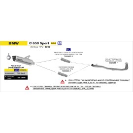 RACCORD ARROW ACC.INOX BMW C 650 SPORT-16 PARA COL