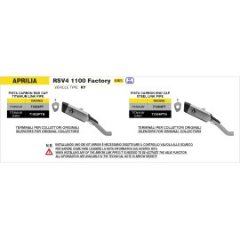 KIT RACCORDO INOX + ESCAPE ARROW PISTA TITANIO DARK APRILIA RSV4 1100 FACTORY