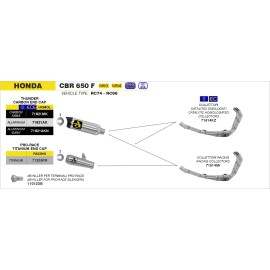 COLECTOR ARROW HONDA CBR 650 F'14 4:1 RIC.AR.