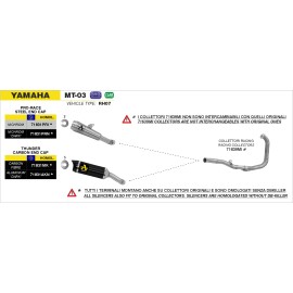 COLECTOR ARROW 2:1 YAMAHA MT 03-16 INOX