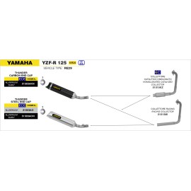 COLECTOR ARROW YAMAHA YZFR 125 17 INOX