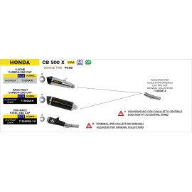 RACCORD ARROW HONDA CB 500X 17 INOX