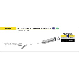 RACCORD ARROW BMW R 1200GS ADVENTURE 08 INOX