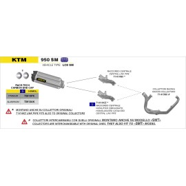 ESCAPE ARROW ALUMINIO RACE-TECH DX+SX KTM 950 SUP
