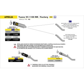 ESCAPE ARROW APRILIA TUONO V4 1100RR 17 NICHROM DA