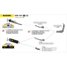 RACORDO ARROW SUZUKI GSR 750 11 ACC. INOX