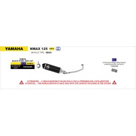 KIT ARROW COLECTOR Y TERMINAL YAMAHA N-MAX 125 ALUMINIO DARK INOX NERO
