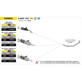 ESCAPE ARROW HONDA X-ADV 750 17/21 RACE TECH CARBONO