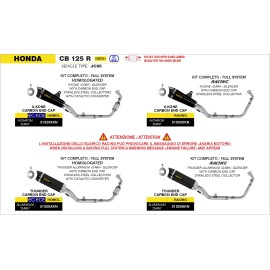 ESCAPE ARROW HONDA CB 125R E+ 2024 RACING COLLECTOR + ALUMINIUM DARK THUNDER SILENCER