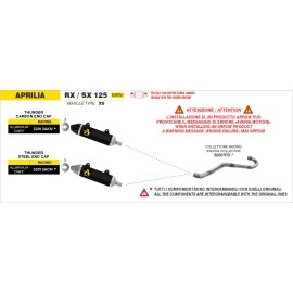 ESCAPE ARROW APRILIA SX/RX 125 EURO5+ 2025 ALUMINIUM DARK THUNDER EXHAUST