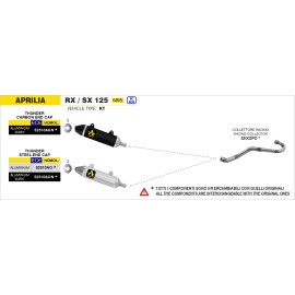 ESCAPE ARROW APRILIA RX/SX 125 '21/22 HOMOLOGATED    ALUMINUM DARK THUNDER SILENCER WITH     WELDED LINK PIPE