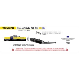 ESCAPE ARROW TRIUMPH STREET TRIPLE 765 '20 RACING    VELOCE SILENCER WITH WELDED LINK PIPE