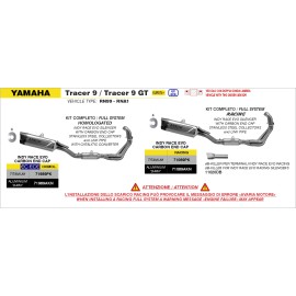 ESCAPE ARROW YAMAHA TRACER 9 '25 FULL SYSTEM WITH ALUMINIUM DARK INDY-RACE EVO