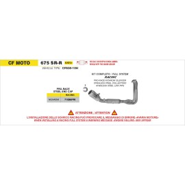 ESCAPE ARROW CF MOTO 675 SR-R E5+ '25 FULL SYSTEM WITH PRO-RACE EXHAUST