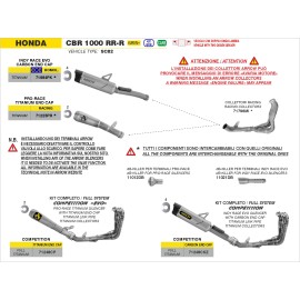 ESCAPE ARROW HONDA CBR 1000RR-R 2024/25 PRO RACE TITANIUM EXHAUST