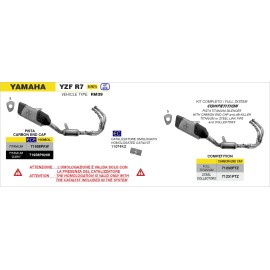 ESCAPE ARROW YAMAHA YZF R7 '21/23 FULL TITANIUM COMPETITION SYSTEM WITH PISTA SILENCER