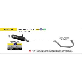 COLECTOR ARROW BENELLI TRK 702 '23 RACING ST. STEEL NO CATALIZADO COLLECTOR