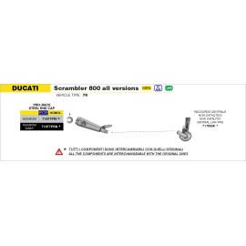 COLECTOR ARROW DUCATI SCRAMBLER 800 E5 '22/'24 STAINLESS STEEL CENTRAL RACING (COLECTOR DE UNION)