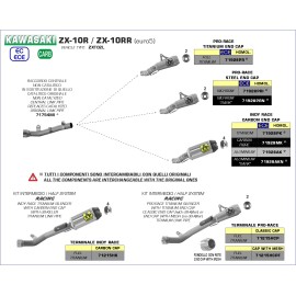 ESCAPE ARROW KAWASAKI ZX-10RR '21 HOMOLOGATED NICHROMPRO-RACE SILENCER + TITANIUM LINK PIPE