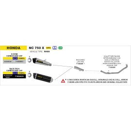 ESCAPE ARROW HONDA NC 750X '21 HOMOLOGATED NICHROM   X-KONE SILENCER WITH CARBON ENDCAP