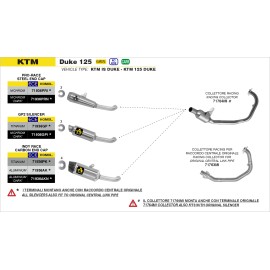 ESCAPE ARROW KTM DUKE 125/390 '21 HOMOLOGATED NICHROMDARK GP2 SILENCER WITH WELDED LINK PIPE