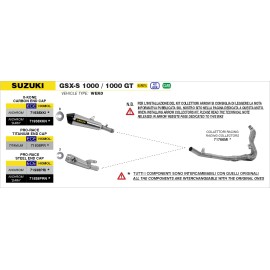 ESCAPE ARROW SUZUKI GSX-S 1000 '21/24 - GSX-S 1000GT '21/24 - GSX-S 1000GX '24 PRO-RACE EXHAUST