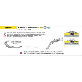 ESCAPE ARROW BMW R NINE T SCRAMBLER '21 HOMOLOGATED  NICHROM PRO-RACE SILENCER WITH WELDED   LINK PIPE