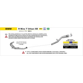 ESCAPE ARROW BMW R NINE T URBAN '21/22 HOMOLOGATED   NICHROM DARK PRO-RACE SILENCER WITH     WELDED LINK PIPE