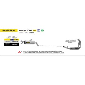 ESCAPE ARROW KAWASAKI VERSYS 1000 '22 HOMOLOGATED    ALUMINUM INDY RACE SILENCER