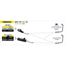 ESCAPE ARROW YAMAHA XSR 125 '22 HOMOLOGATED NICHROM  DARK REBEL SILENCER -WELDED LINK PIPE