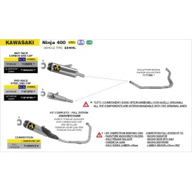 ESCAPE ARROW KAWASAKI Z/NINJA 400 '23 HOMOLOGATED    ALUMINUM DARK INDY RACE SILENCER