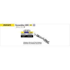 ESCAPE ARROW DUCATI SCRAMBLER 800 ICON '21           HOMOLOGATED NICHROM PRO-RACE SILENCER   WITH LINK PIPE