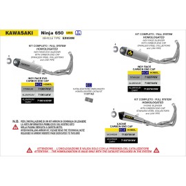 ESCAPE ARROW KAWASAKI Z650-NINJA 650 '21/22 EURO5 HOMOLOGATED FULL SYSTEM WITH TITANIUM INDY RACE EVO SILENCER