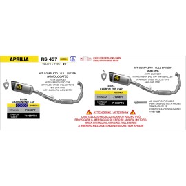 ESCAPE ARROW APRILIA RS457 E5+ 2024 HOMOLOGATED FULL SYSTEM WITH TITANIUM ""DARK"" PISTA SILENCER AND STAINLESS STEEL COLLECTORS