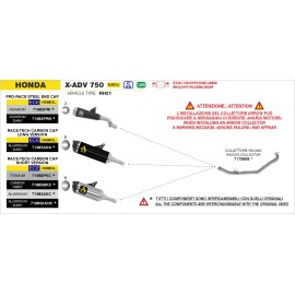 ESCAPE ARROW HONDA X-ADV 750 E5+ 2025 RACE TECH ALUMINIUM DARK EXHAUST