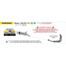 ESCAPE ARROW KAWASAKI NINJA 1100SX E5+ 2025 INDY RACE EVO TITANIUM EXHAUST