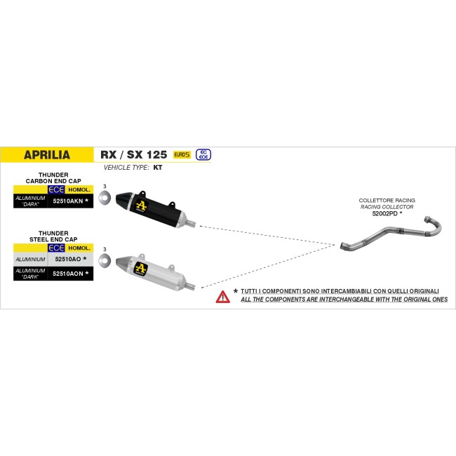 COLECTOR ARROW APRILIA RX/SX 125 21/22 INOX COLECTOR ARROW APRILIA RX/SX 125 21/22 INOX