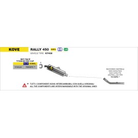 ESCAPE ARROW KOVE 450 RALLY HIGH / LOW E5 2024 NON CATALIZED CENTRAL LINK PIPE